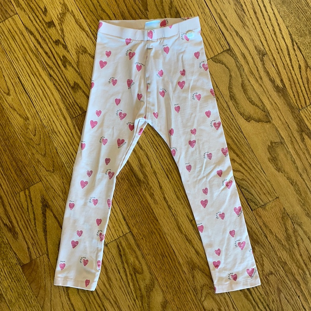 ZARA | Pink Family Hearts Leggings